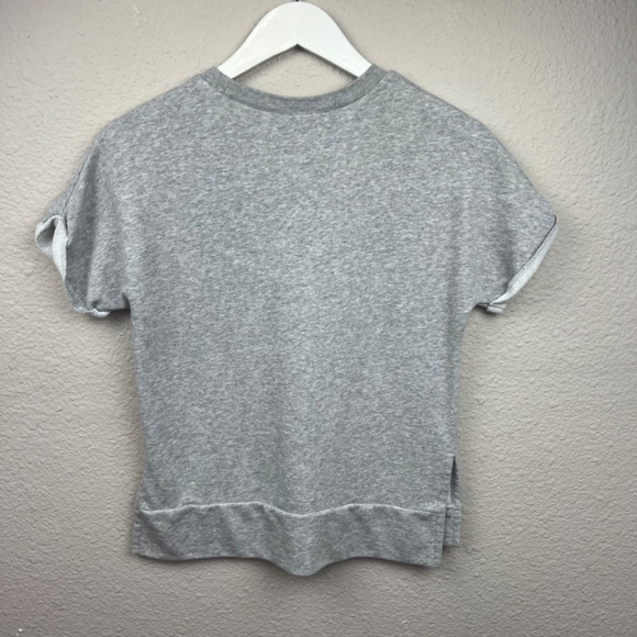 Adidas Girls Terry Short Sleeve Adidas Spellout Crewneck in Grey and Coral Sz XL - Picture 5 of 6